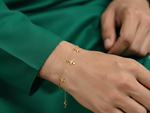 Load image into Gallery viewer, Leaf Charm Rakhi Bracelet in Gold Plated 925 Silver for Brother
