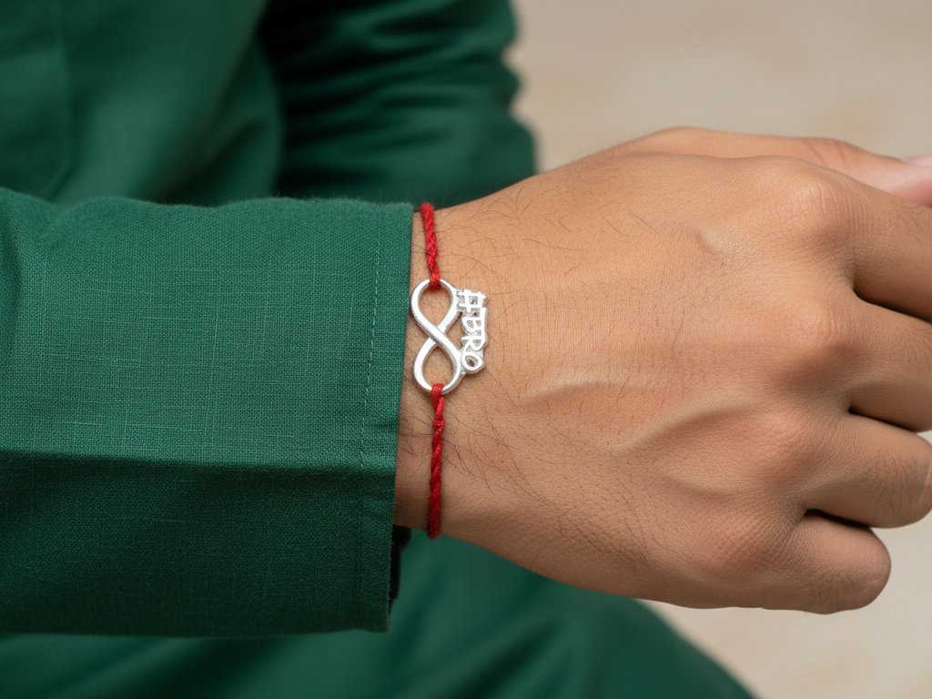 Infinity Bro Rakhi in 925 Sterling Silver for Raksha Bandhan