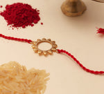 Load image into Gallery viewer, Surya Sun Gold-Plated 925 Silver Rakhi for Raksha Bandhan
