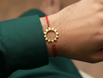 Load image into Gallery viewer, Surya Sun Gold-Plated 925 Silver Rakhi for Raksha Bandhan
