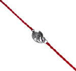将图像加载到图库查看器中， Ganesha 925 Sterling Silver Rakhi with CZ for Rakshabandhan
