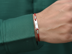 Load image into Gallery viewer, Swastik 925 Sterling Silver Rakhi for Brother with CZ
