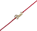 将图像加载到图库查看器中， Bhai Design Written Rakhi in Gold-Plated 925 Sterling Silver with CZ
