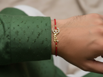 将图像加载到图库查看器中， Bhai Design Written Rakhi in Gold-Plated 925 Sterling Silver with CZ
