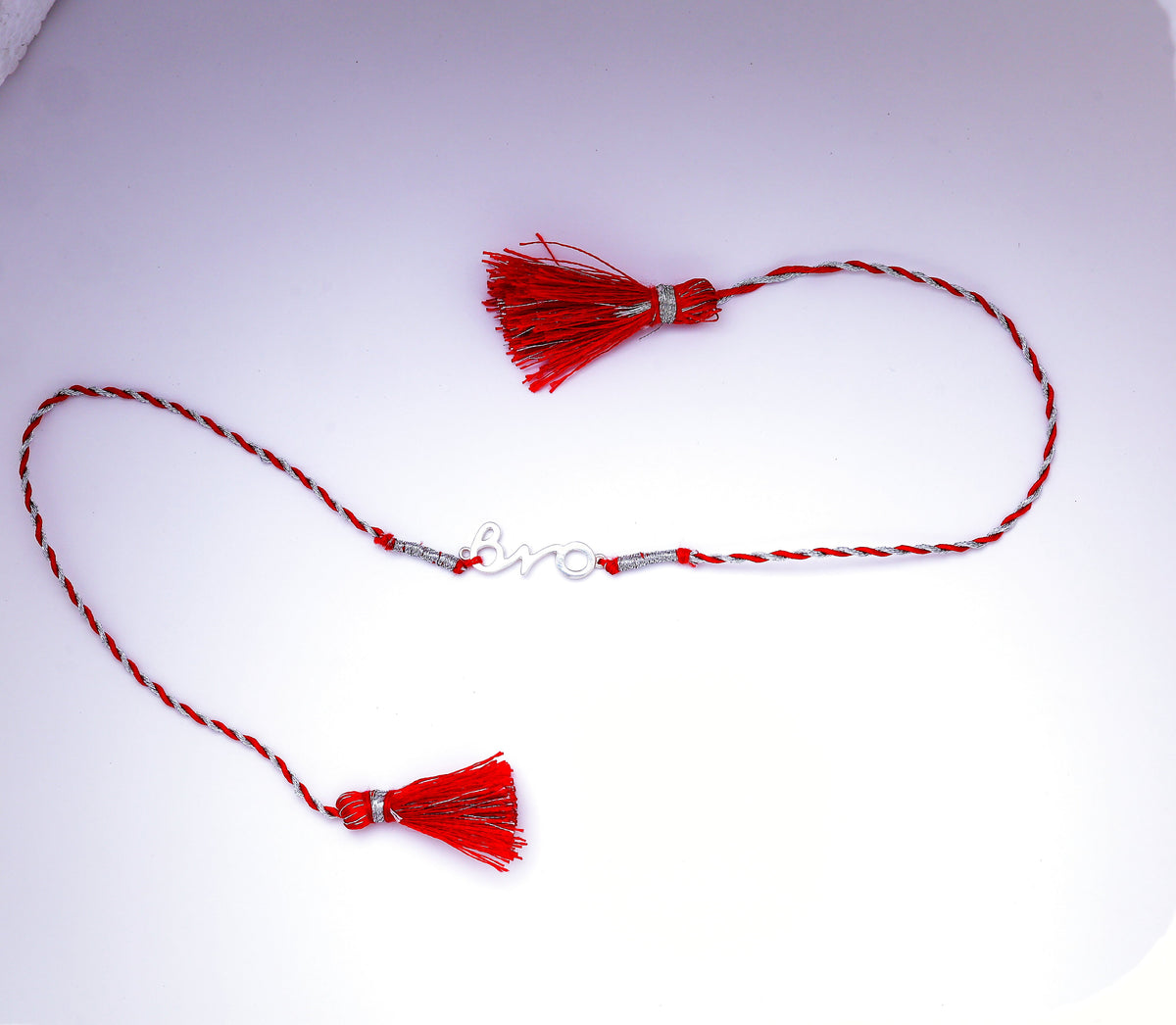 Bro script 925 silver rakhi for brother | raksha bandhan gift