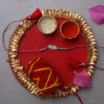 Load image into Gallery viewer, Evil Eye Feather Rakhi in 925 Silver with Zircon for Brother
