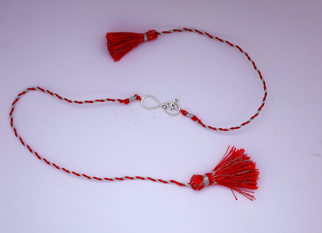 Bhai Infinity 925 Silver Rakhi with Red Thread for Brother