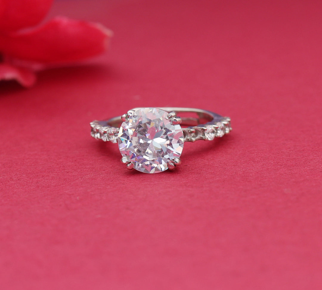 925 Silver Cubic Zirconia Ring for Women | Engagement Ring| High Polish