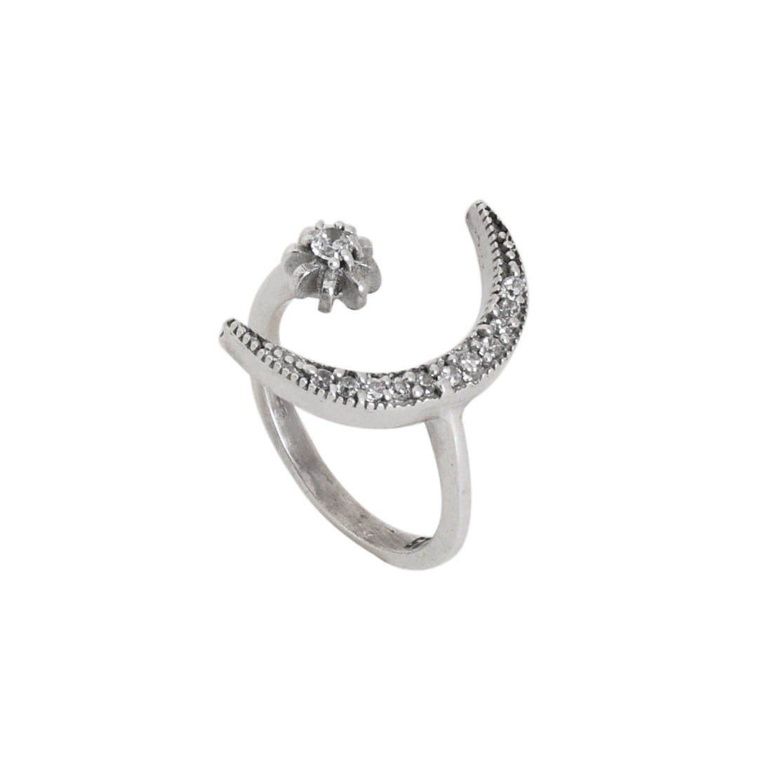 925 Silver Moon & Star Ring for Women | Dainty Jewelry