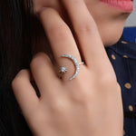 Load image into Gallery viewer, 925 Silver Moon &amp; Star Ring for Women | Dainty Jewelry
