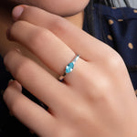Load image into Gallery viewer, Anillo de topacio azul en plata 925 para mujer | Joyería ajustable
