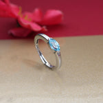Load image into Gallery viewer, Anillo de topacio azul en plata 925 para mujer | Joyería ajustable

