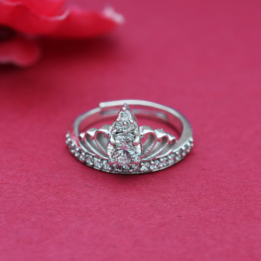 925 Silver Crown Ring for Women | Adjustable Princess Ring