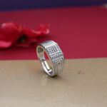 Load image into Gallery viewer, Silver Geometric Adjustable Ring | Men&#39;s Fashion Jewelry Gift
