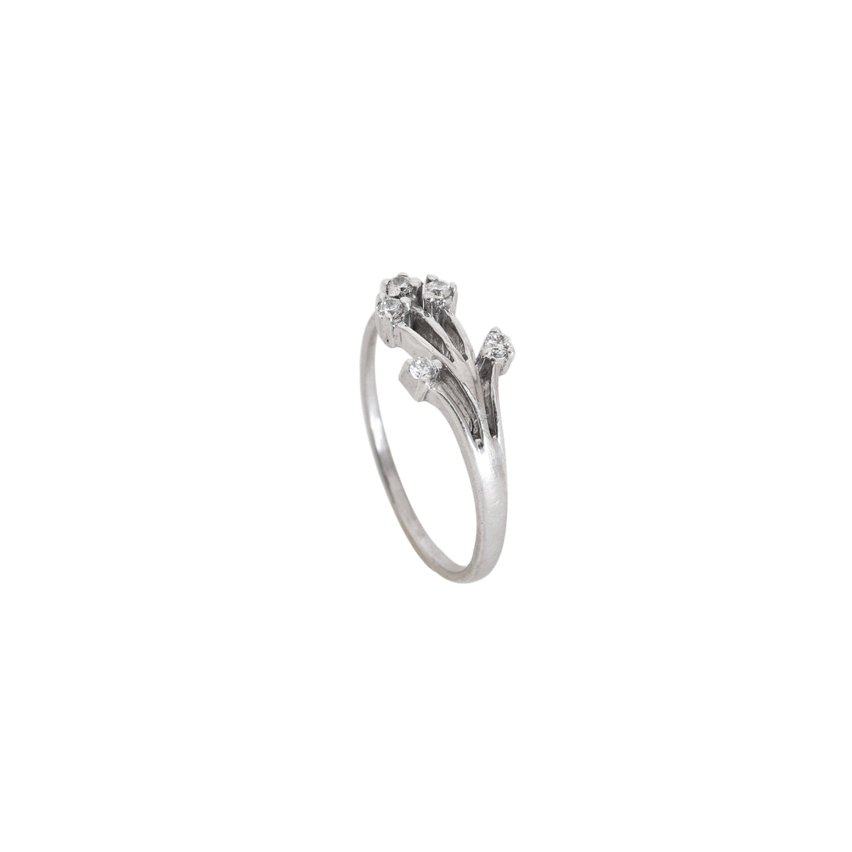 Silver diamond ring for women | flower design | gift jewelry