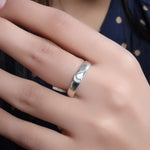 Load image into Gallery viewer, Adjustable Silver Ring with CZ Stone | Women&#39;s Jewelry Gift
