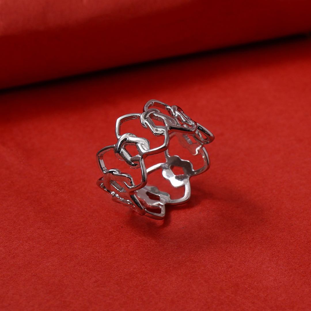 925 Silver Openwork Flower Ring for Women | Elegant Jewelry