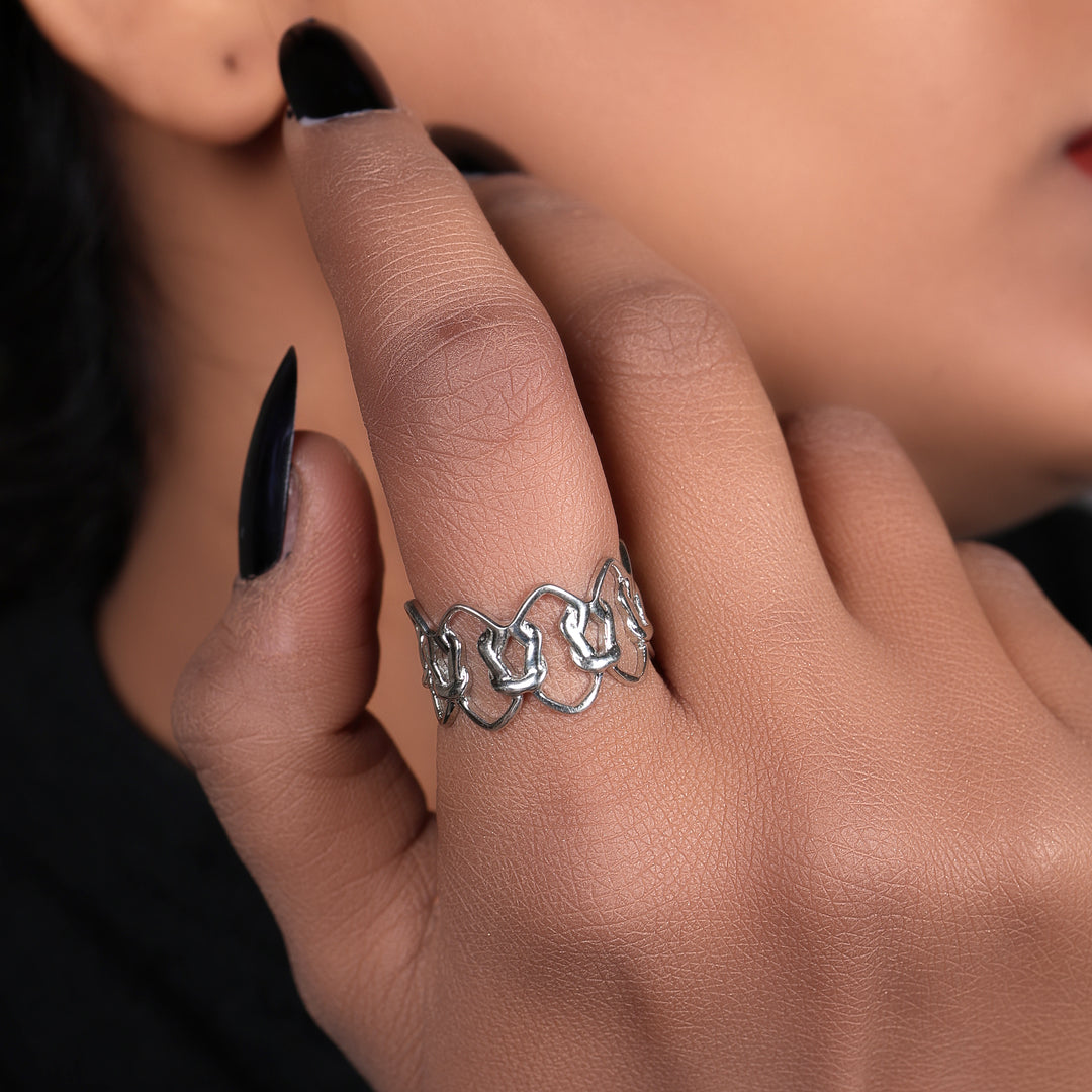 925 Silver Openwork Flower Ring for Women | Elegant Jewelry