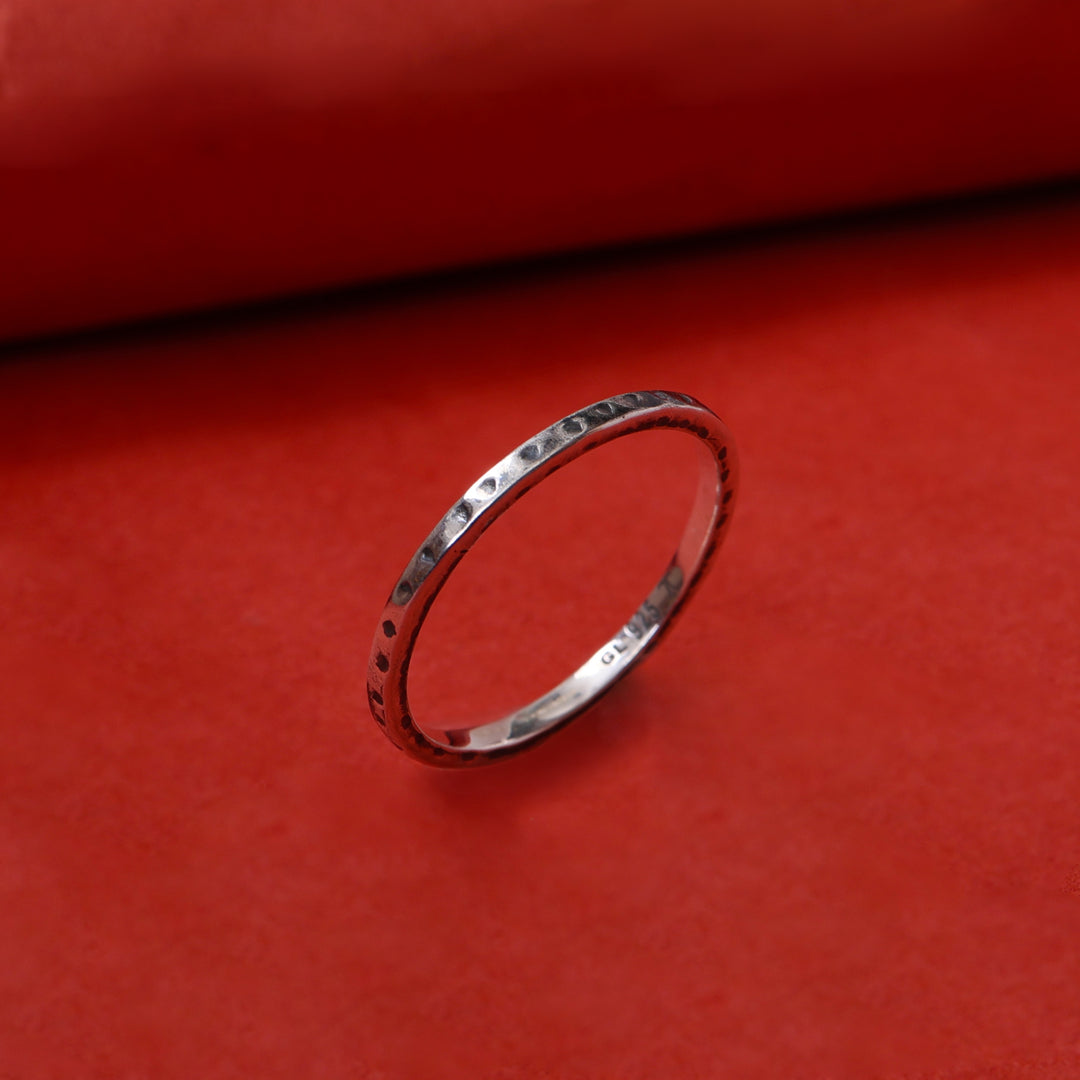 925纯银纹理戒指，女士款 | 简约珠宝礼品