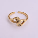 将图像加载到图库查看器中， Gold Plated Open Ring with Intertwined Leaf Motif for Women
