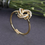 将图像加载到图库查看器中， Gold Plated Adjustable Knot Ring with Cubic Zirconia Stones
