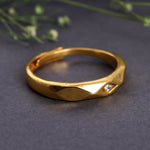 将图像加载到图库查看器中， Gold Tone Adjustable Geometric Diamond Accent Ring for Daily Wear
