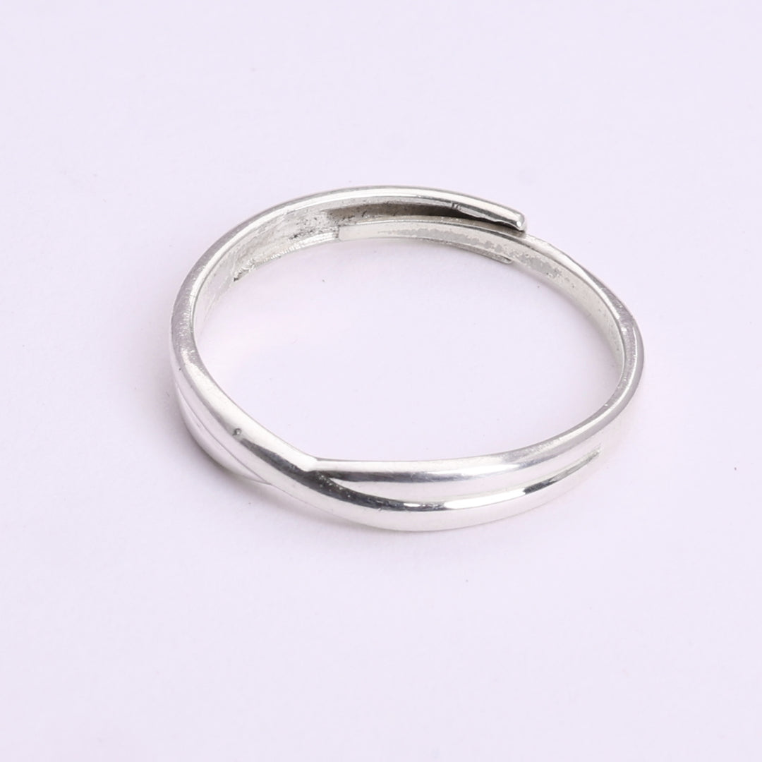 925 Sterling Silver Adjustable Crossover Band Ring for Daily Wear