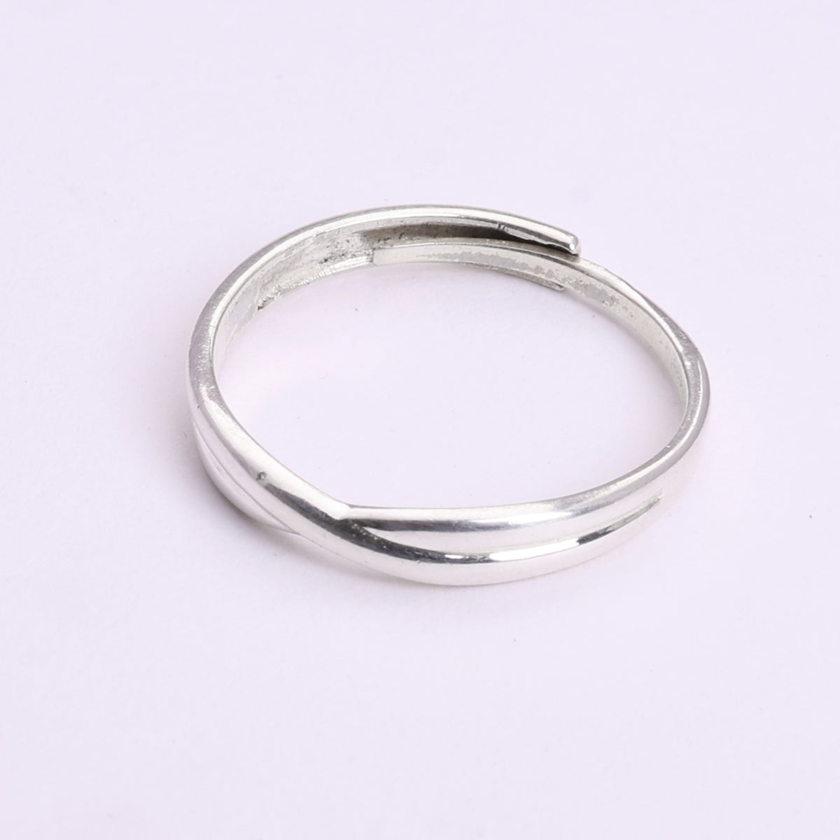 925 sterling silver adjustable crossover band ring for daily wear