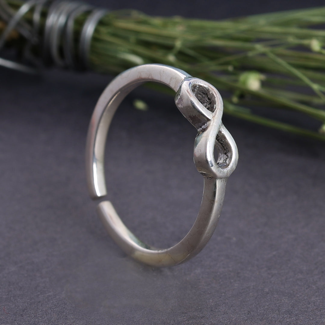 925 Sterling Silver Infinity Adjustable Ring for Women | Minimalist Band