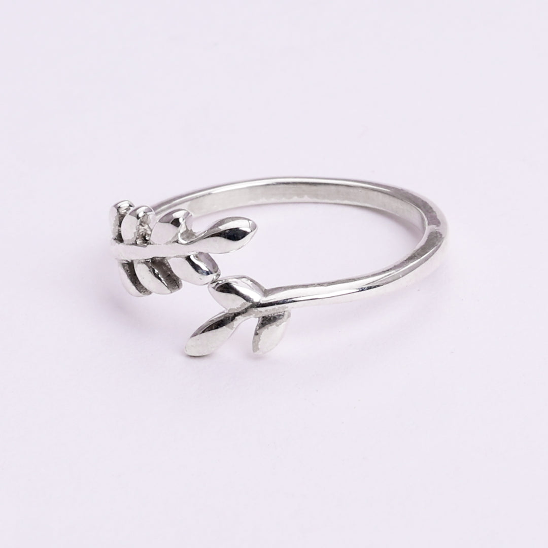 925 Sterling Silver Olive Branch Wrap Ring for Women | Minimalist Band