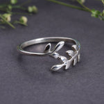 Load image into Gallery viewer, 925 Sterling Silver Olive Branch Wrap Ring for Women | Minimalist Band
