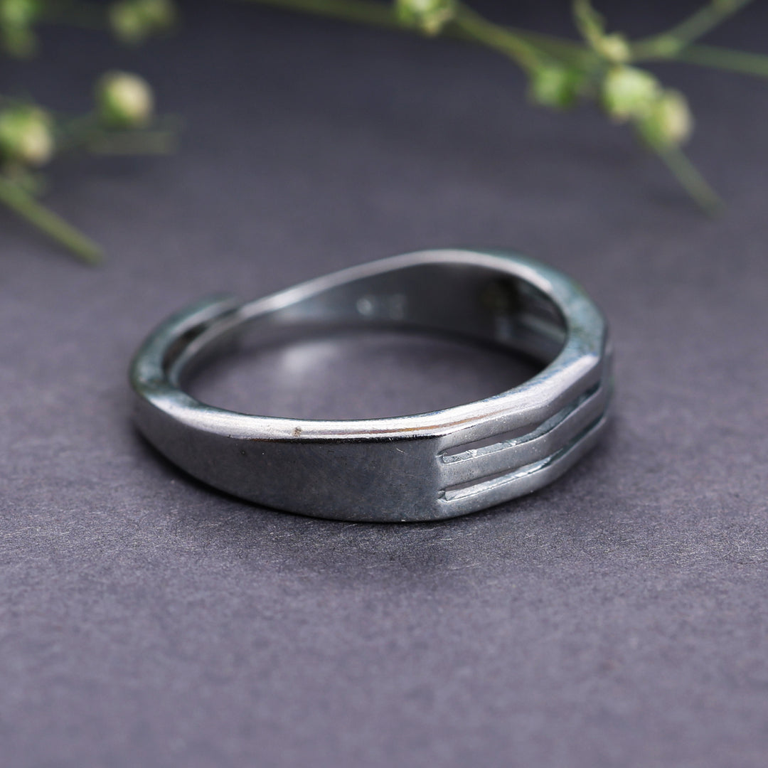 Sterling Silver Triple Stripe Wave Ring | Daily Wear Band