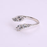 Load image into Gallery viewer, 925 Sterling Silver Open Wrap Ring with CZ Stones | Adjustable Band

