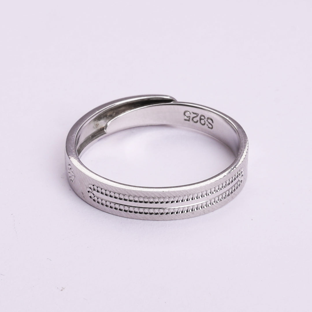 925 Sterling Silver Adjustable Band Ring with Textured Finish | Daily Wear