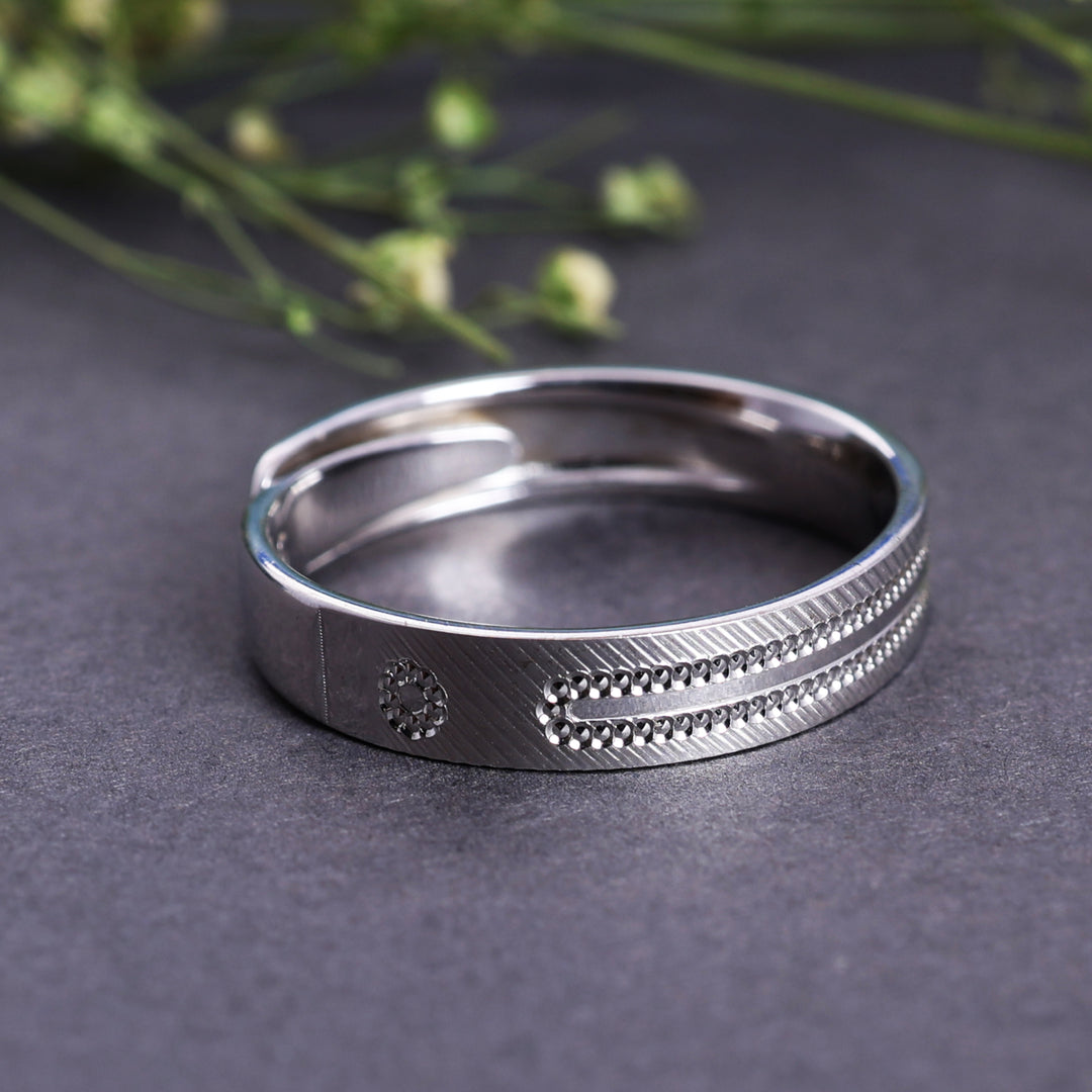 925 Sterling Silver Adjustable Band Ring with Textured Finish | Daily Wear