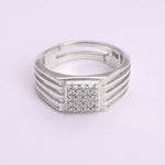 Load image into Gallery viewer, 925 Sterling Silver Men's Diamond Cluster Ring | Modern Band Style
