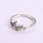 Load image into Gallery viewer, 925 Sterling Silver Adjustable Open Ring with Cubic Zirconia Accents
