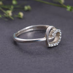Load image into Gallery viewer, 925 Sterling Silver Adjustable Ring with Clear CZ Accent Stones
