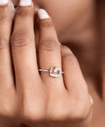 Load image into Gallery viewer, 925 Sterling Silver Adjustable Ring with Clear CZ Accent Stones
