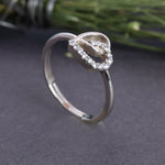 Load image into Gallery viewer, 925 Sterling Silver Adjustable Ring with Clear CZ Accent Stones
