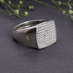 Load image into Gallery viewer, 925 Sterling Silver Pave Cubic Zirconia Signet Ring for Men
