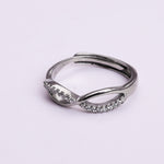 Load image into Gallery viewer, Adjustable Sterling Silver Infinity Ring with CZ Stones | Gift Jewelry

