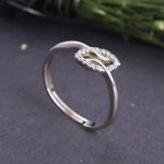 Load image into Gallery viewer, 925 Sterling Silver Adjustable Open Ring with Pave Diamonds

