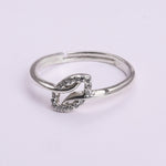 Load image into Gallery viewer, 925 Sterling Silver Adjustable Open Ring with Pave Diamonds
