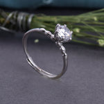 将图像加载到图库查看器中， 925 Sterling Silver Solitaire Ring with CZ Stone | Adjustable Band
