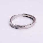 Load image into Gallery viewer, 925 Sterling Silver Adjustable Open Ring with Pave Zircon Stones

