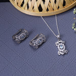 Load image into Gallery viewer, 925 Silver Blue Gemstone Necklace &amp; Earrings Set for Women

