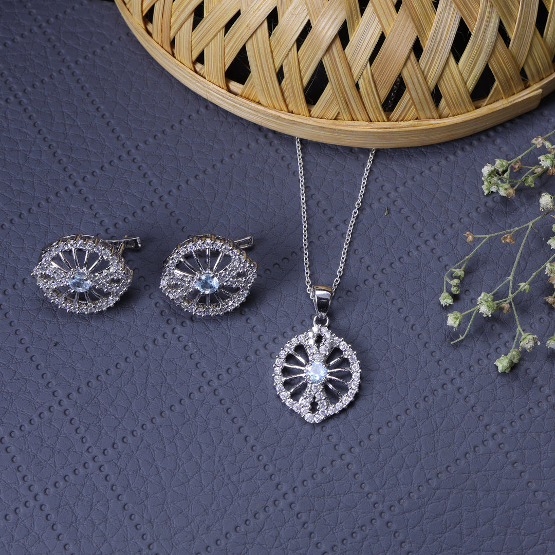 925 Silver Blue Gemstone Jewelry Set | Women's Gift