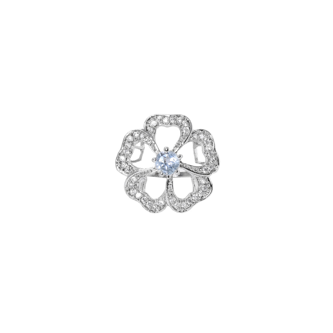 925 Silver Flower Jewelry Set with Blue Gemstone | Women's Gift