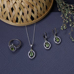 将图像加载到图库查看器中， 925 Silver Peridot Jewelry Set for Women | Gift Idea
